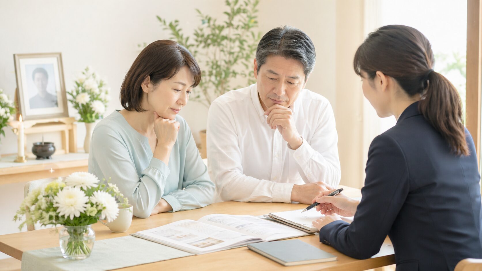 Consulting over memorial planning in calm setting