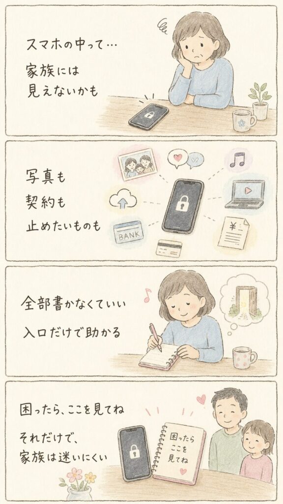 スマホと家族のメッセージ