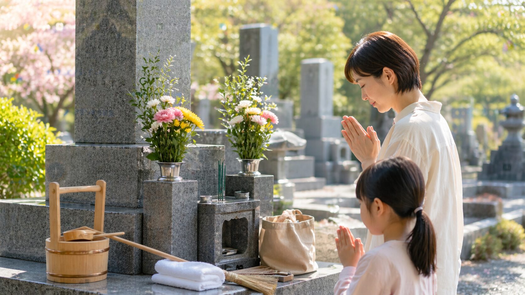 Quiet moment at the grave site