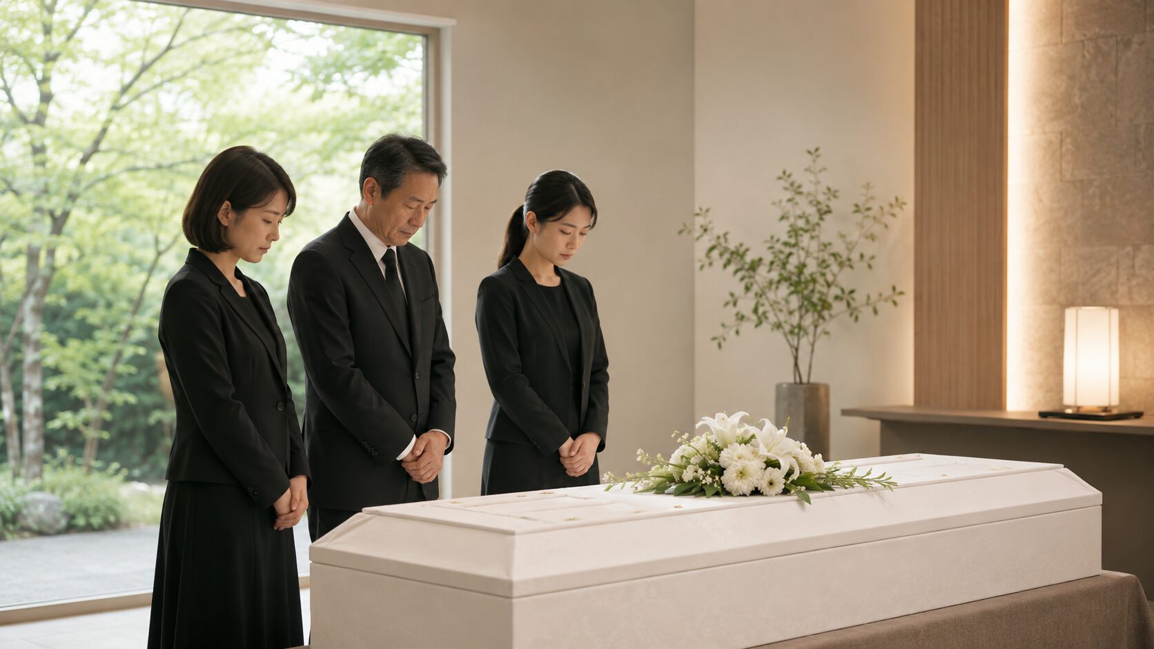 静かな葬儀の室内