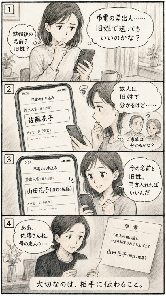弔電の名前の選び方