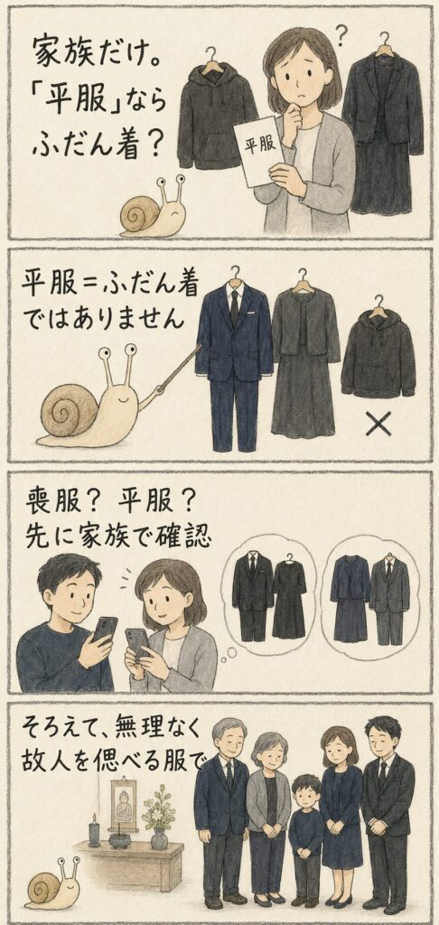法事の平服を家族で確認