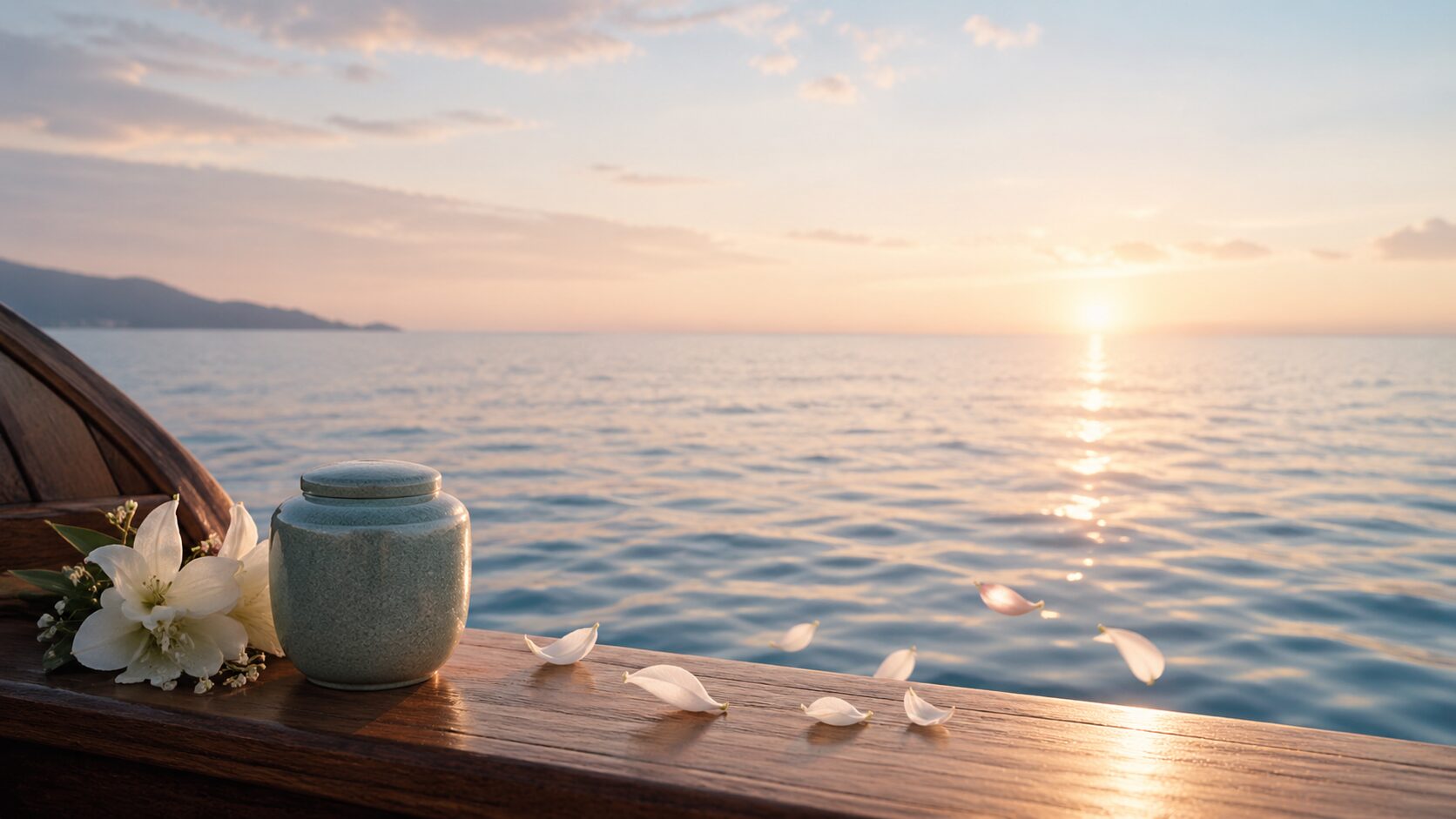 Serene sunrise over calm ocean